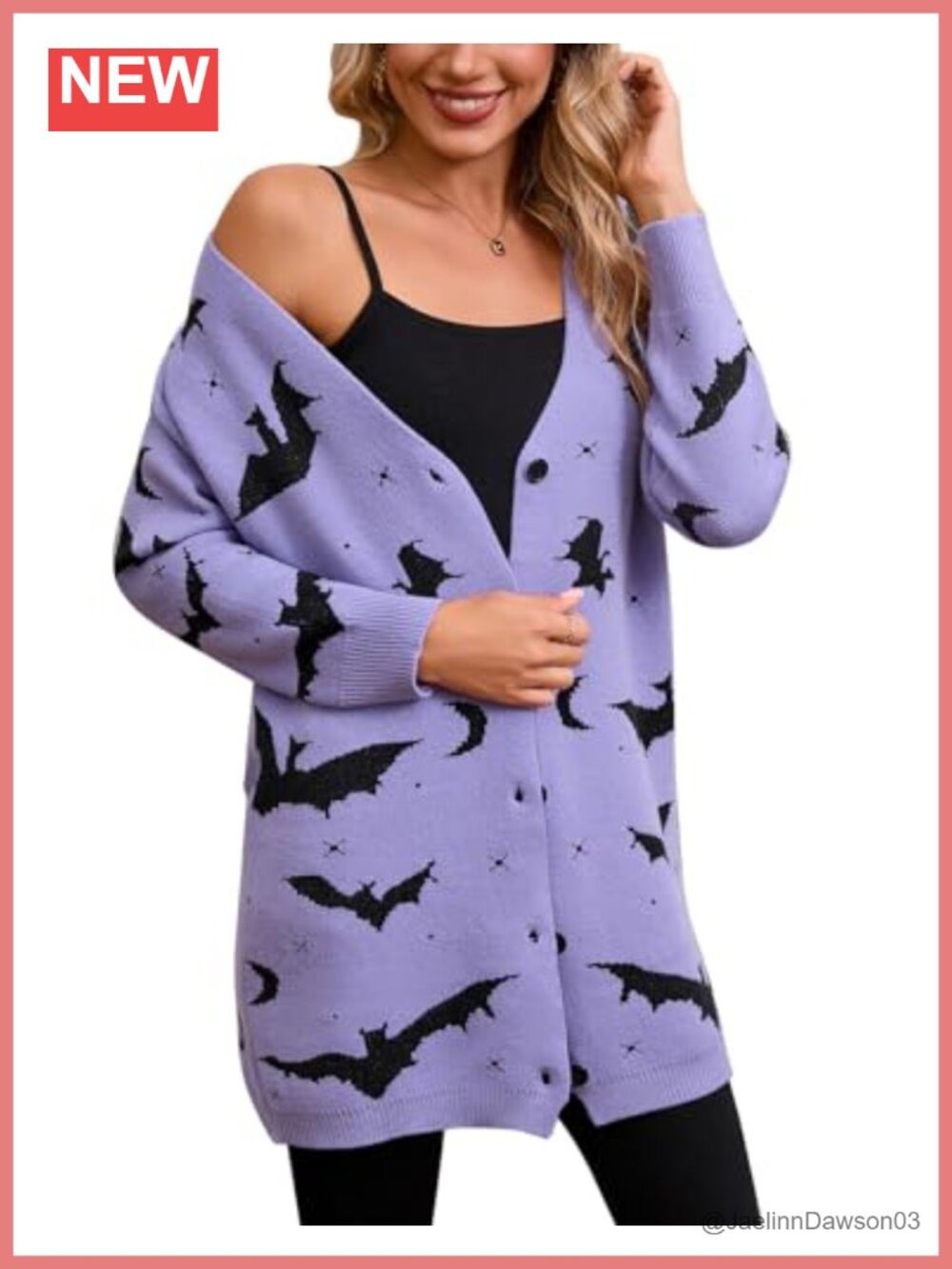 Womens Halloween Bat Knit Button Down Cardigan Sweater Long Sleeve